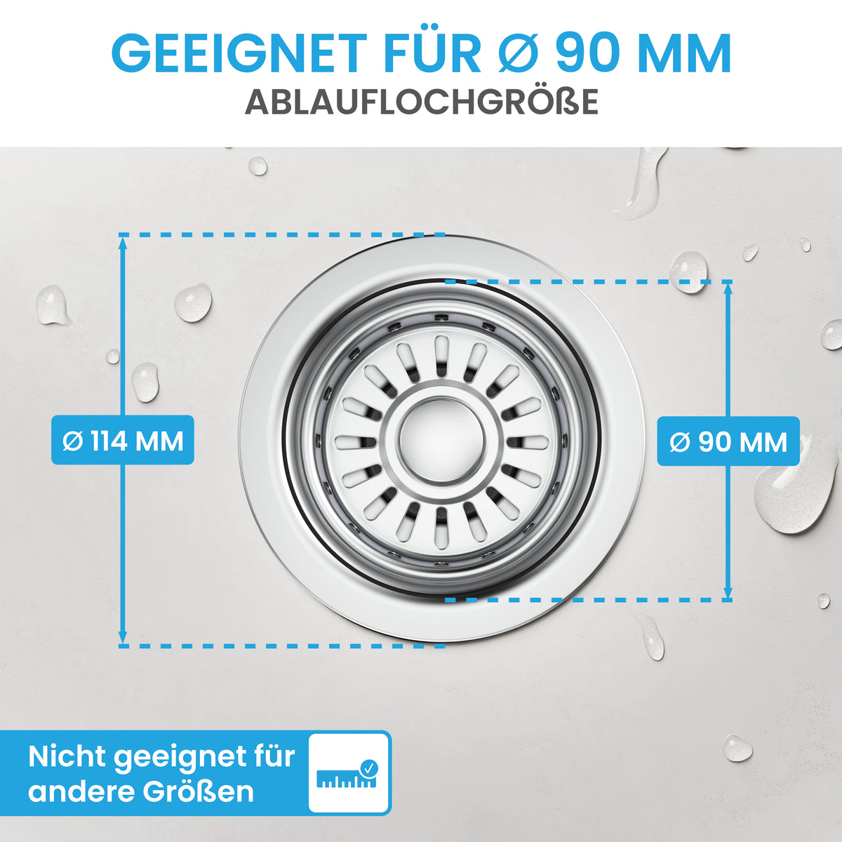 Ablaufgarnitur Pop-Up Spüle 114 mm