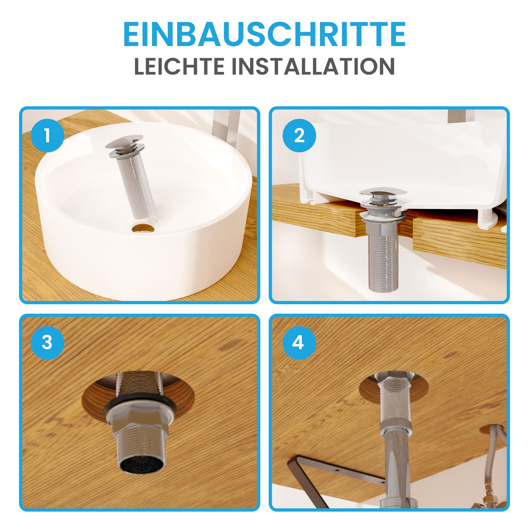 Ablaufgarnitur extra lang (ohne Überlauf)