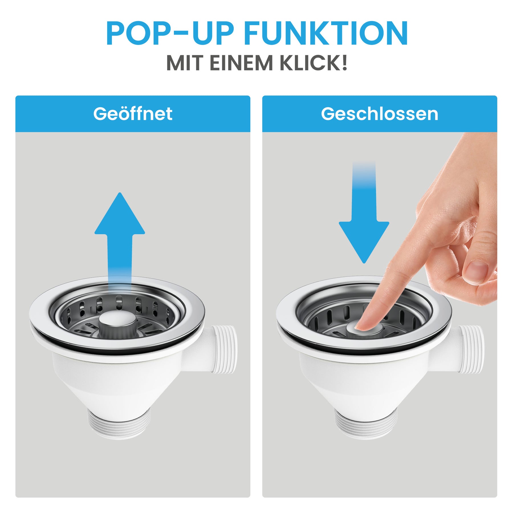 Ablaufgarnitur Pop-Up Spüle