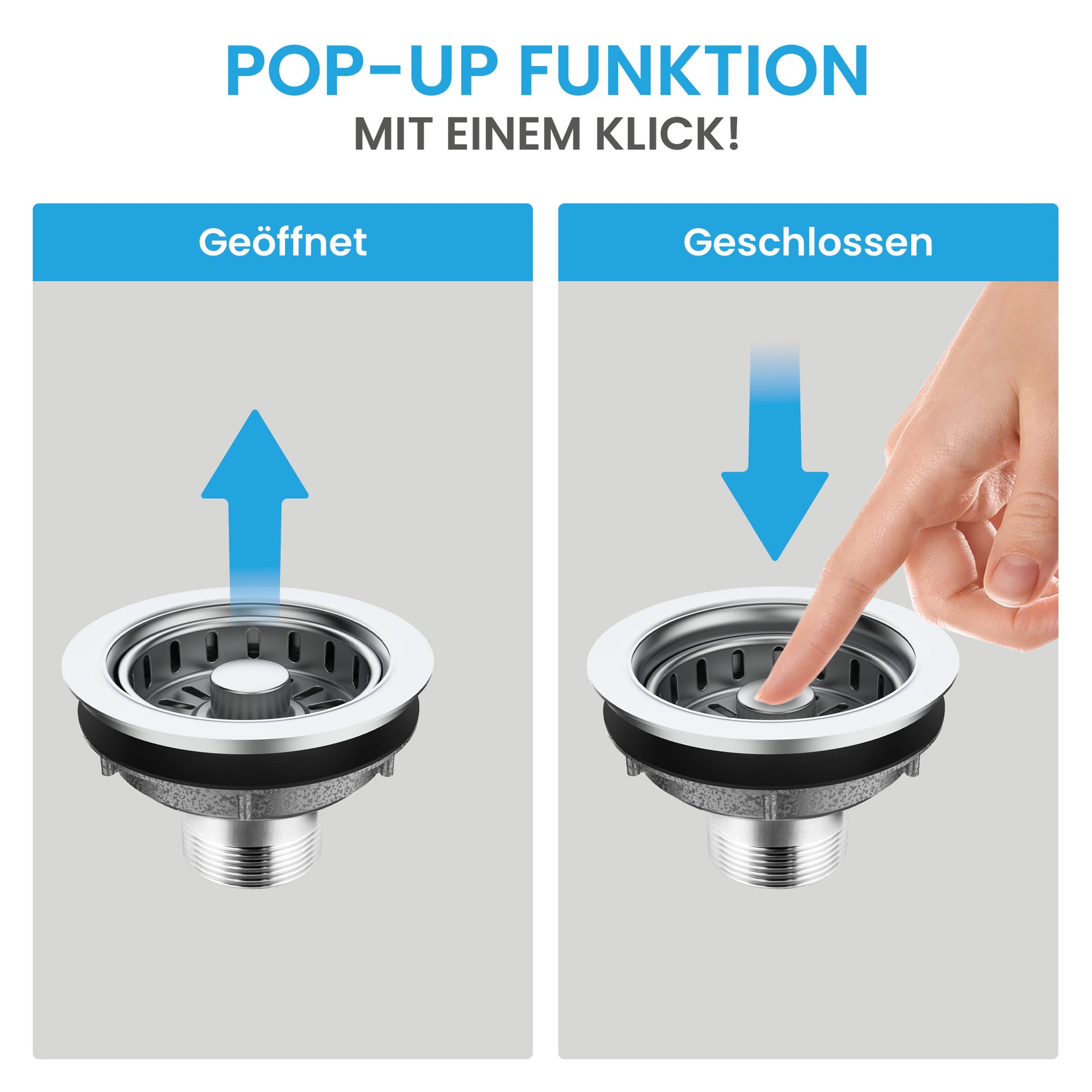 Ablaufgarnitur Pop-Up Spüle