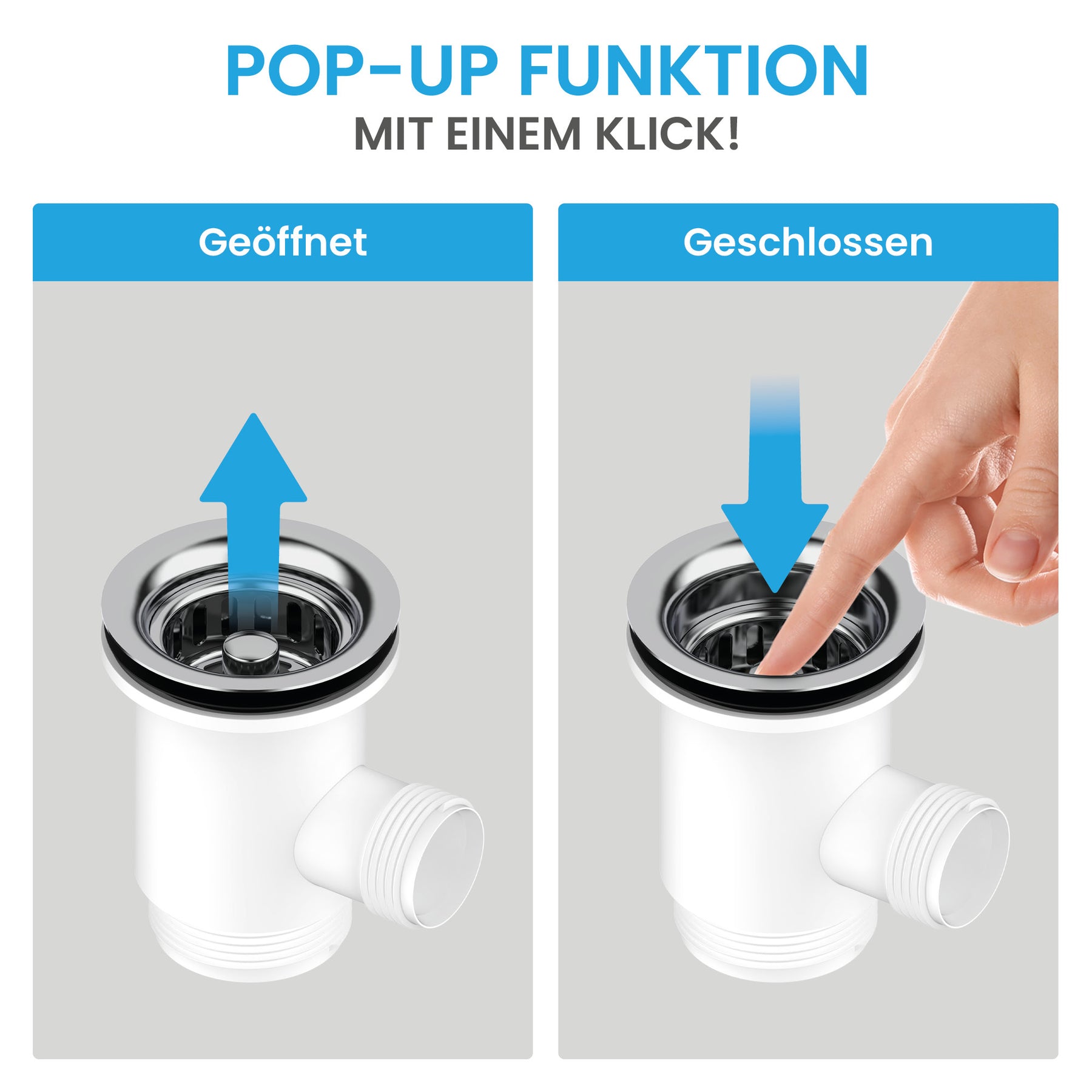 Ablaufgarnitur Pop-Up Spüle