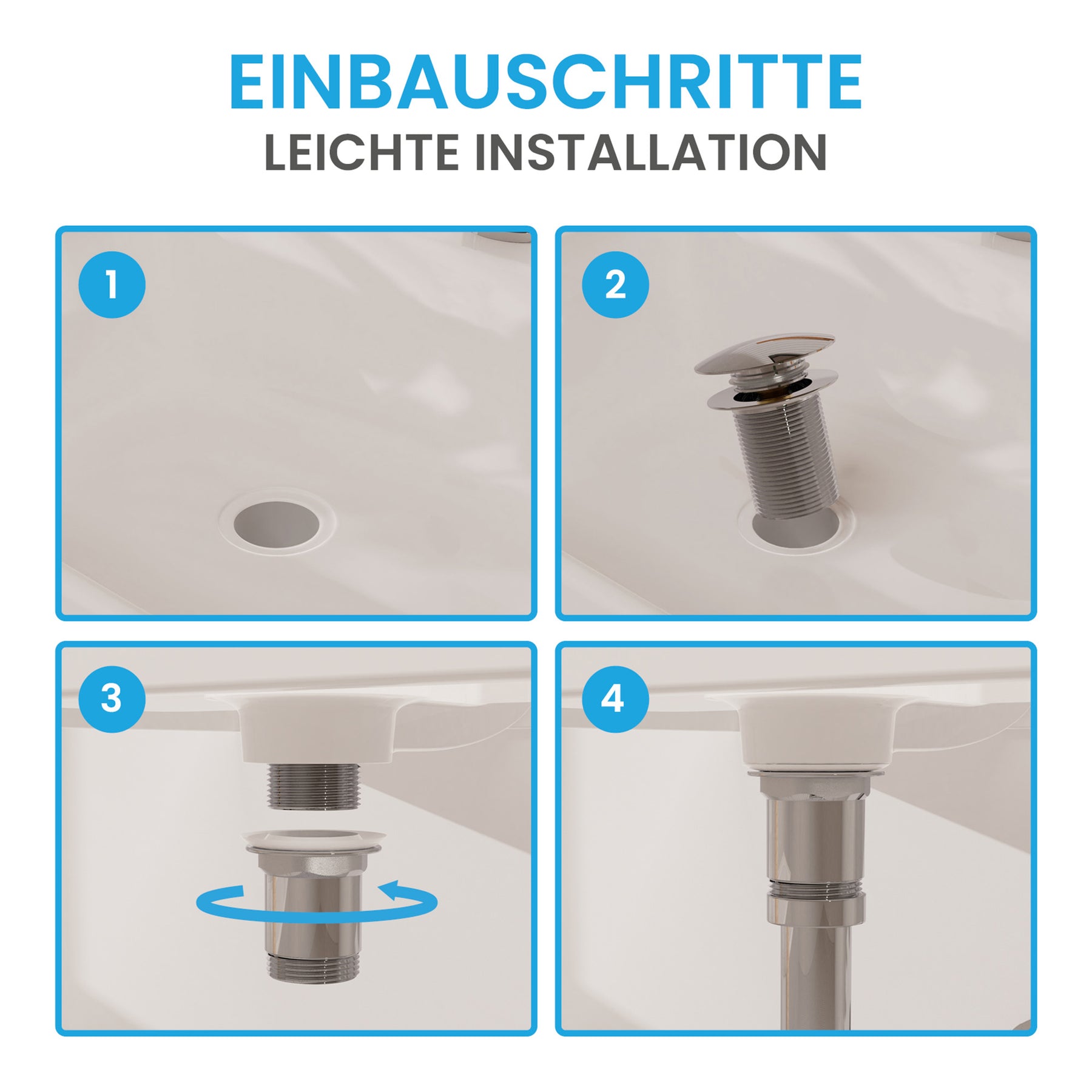 Ablaufgarnitur Pop-Up ohne Überlauf