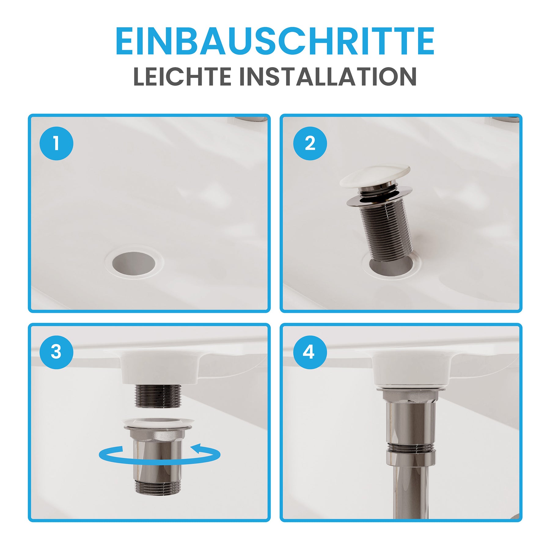 Ablaufgarnitur Pop-Up ohne Überlauf