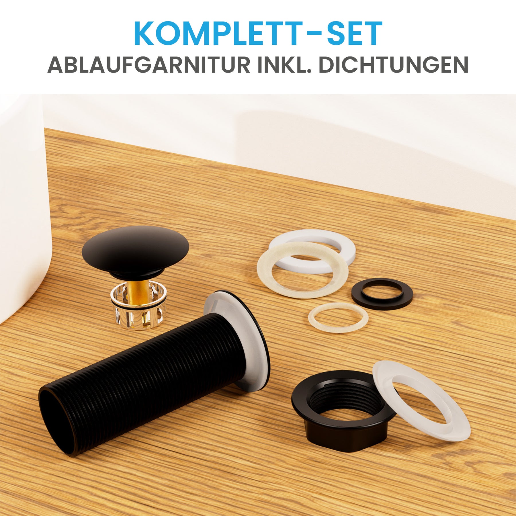 Ablaufgarnitur extra lang (ohne Überlauf)
