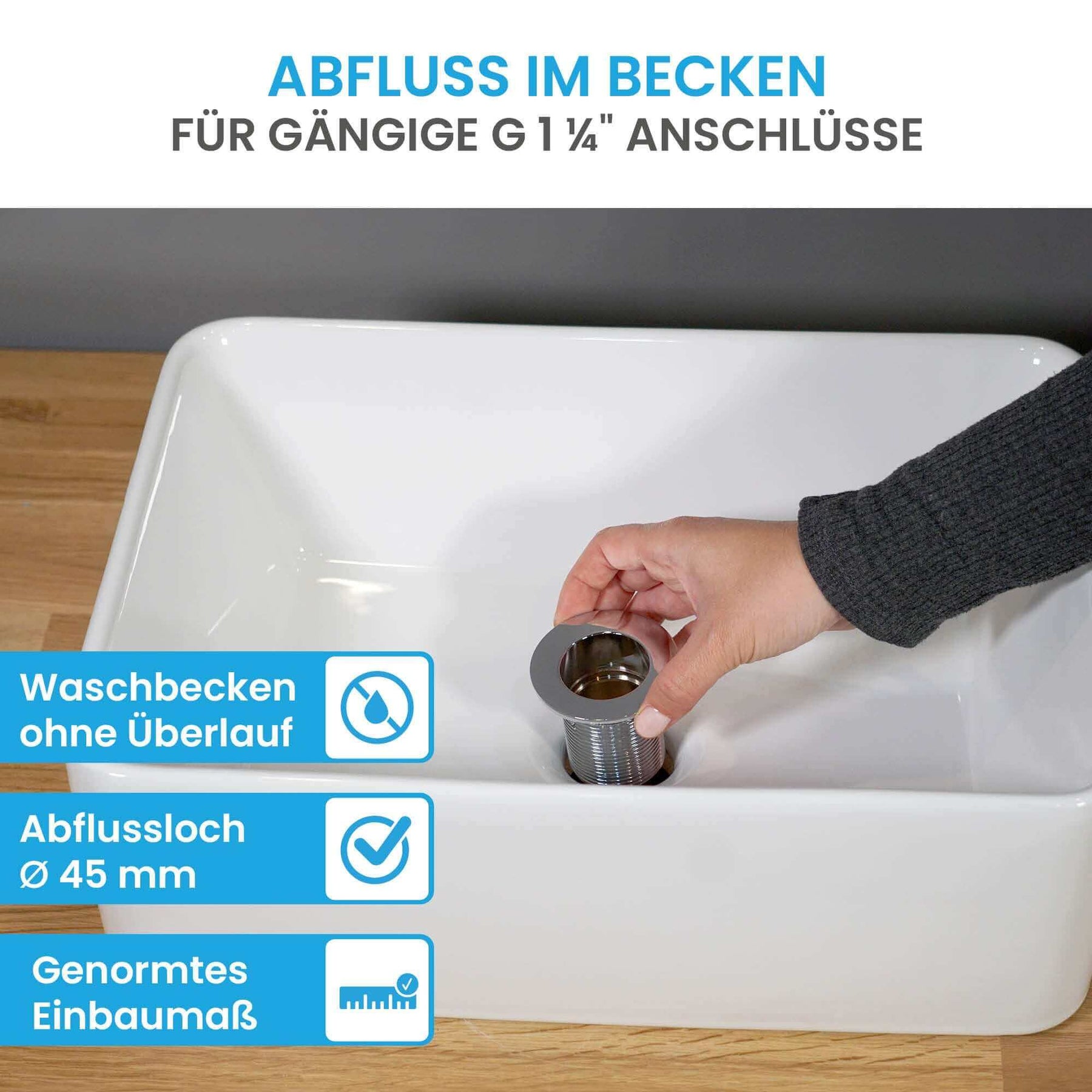 Aufsatzwaschbecken Endina - eckig Bächlein