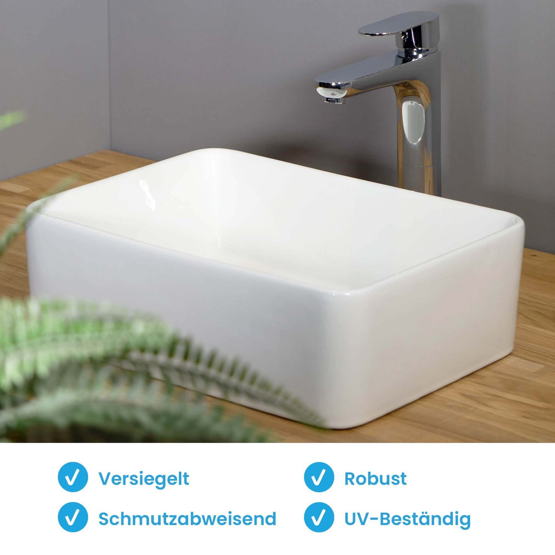 Aufsatzwaschbecken Endina - eckig Bächlein