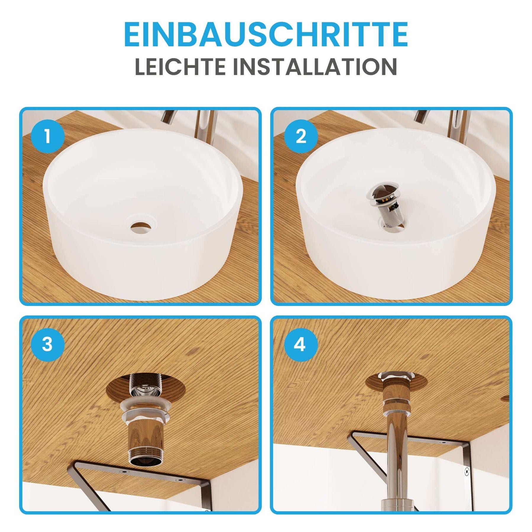 Design Ablaufgarnitur Pop-Up mit Überlauf Bächlein