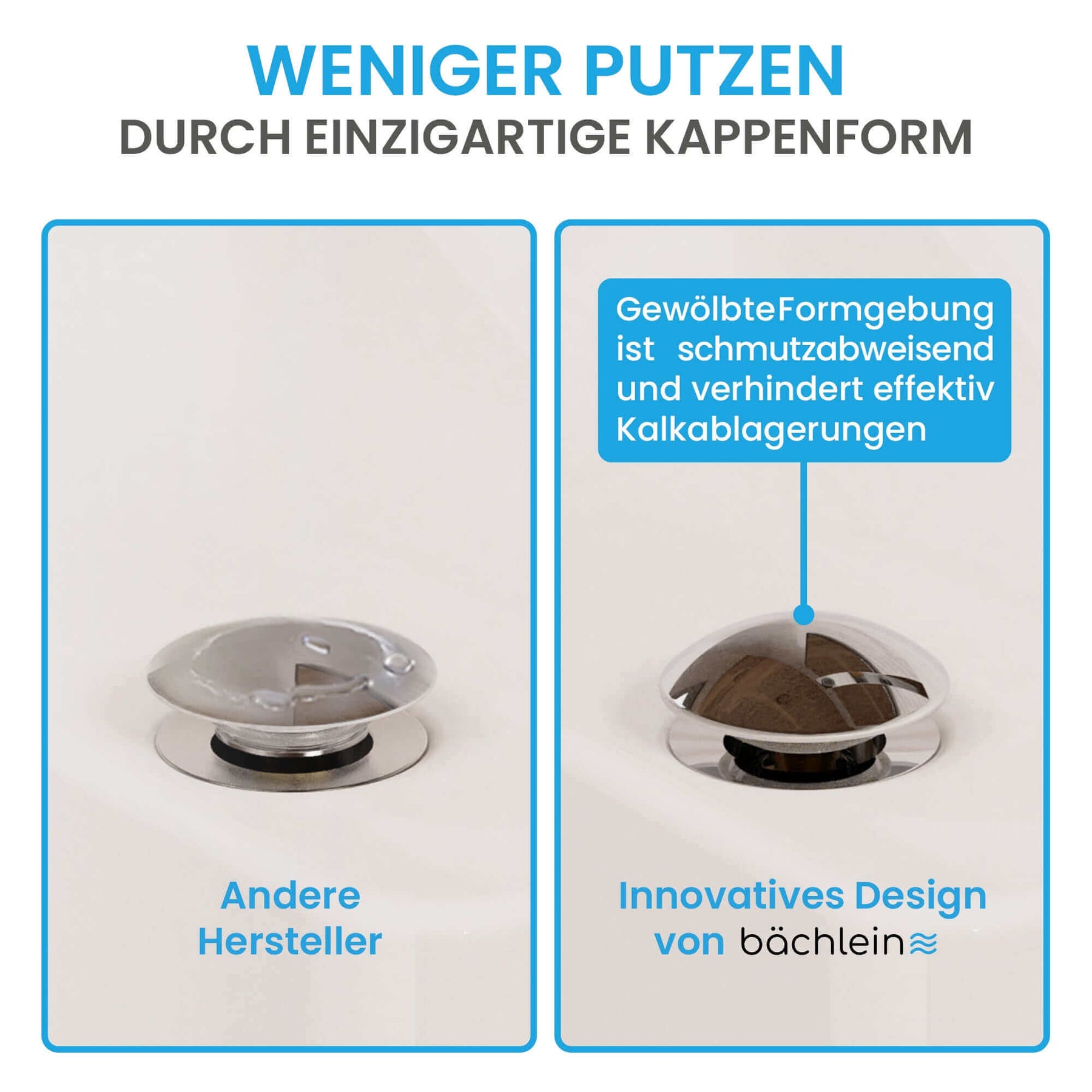 Design Ablaufgarnitur Pop-Up mit Überlauf Bächlein