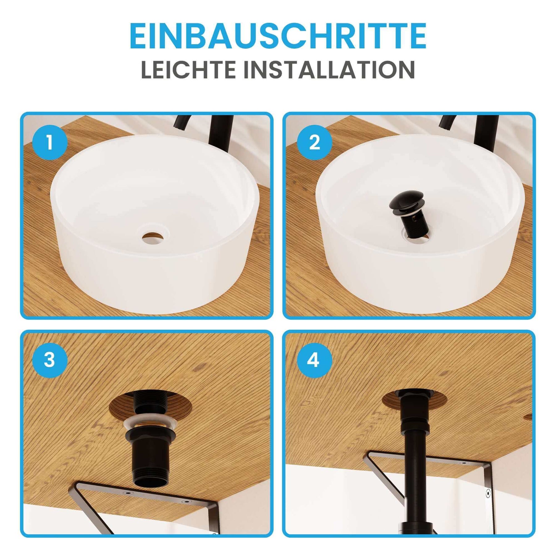 Design Ablaufgarnitur Pop-Up mit Überlauf Bächlein