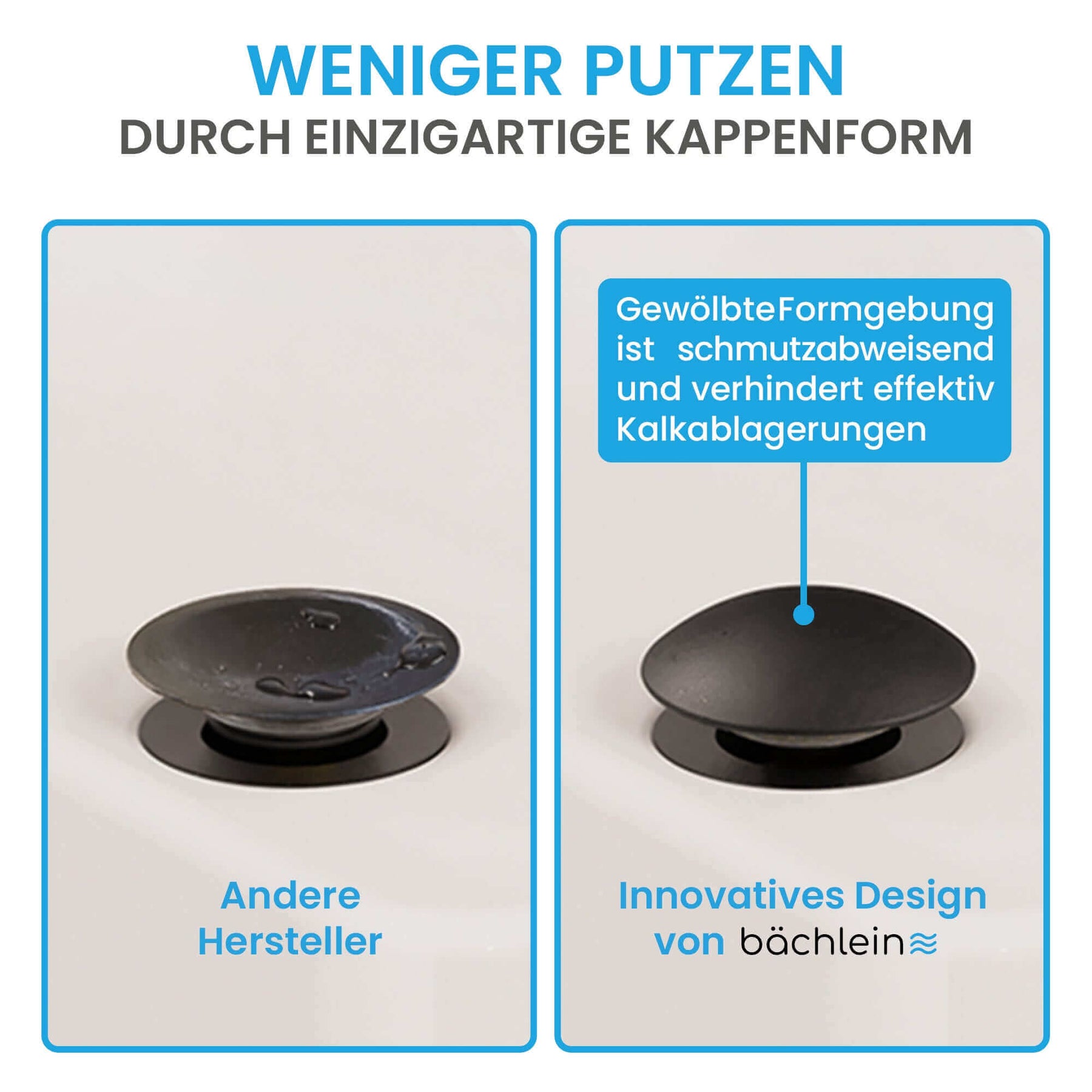 Design Ablaufgarnitur Pop-Up mit Überlauf Bächlein