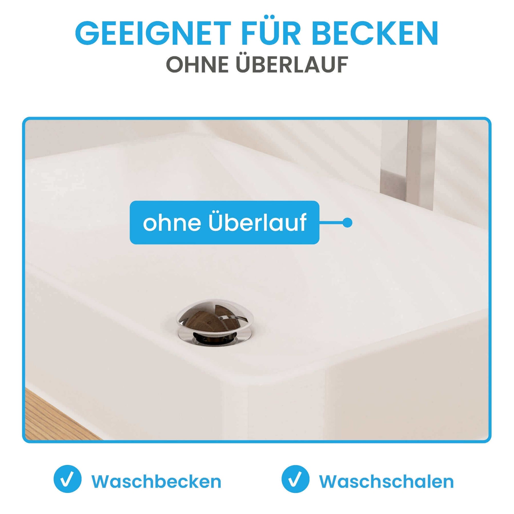 Design Ablaufgarnitur Pop-Up ohne Überlauf Bächlein