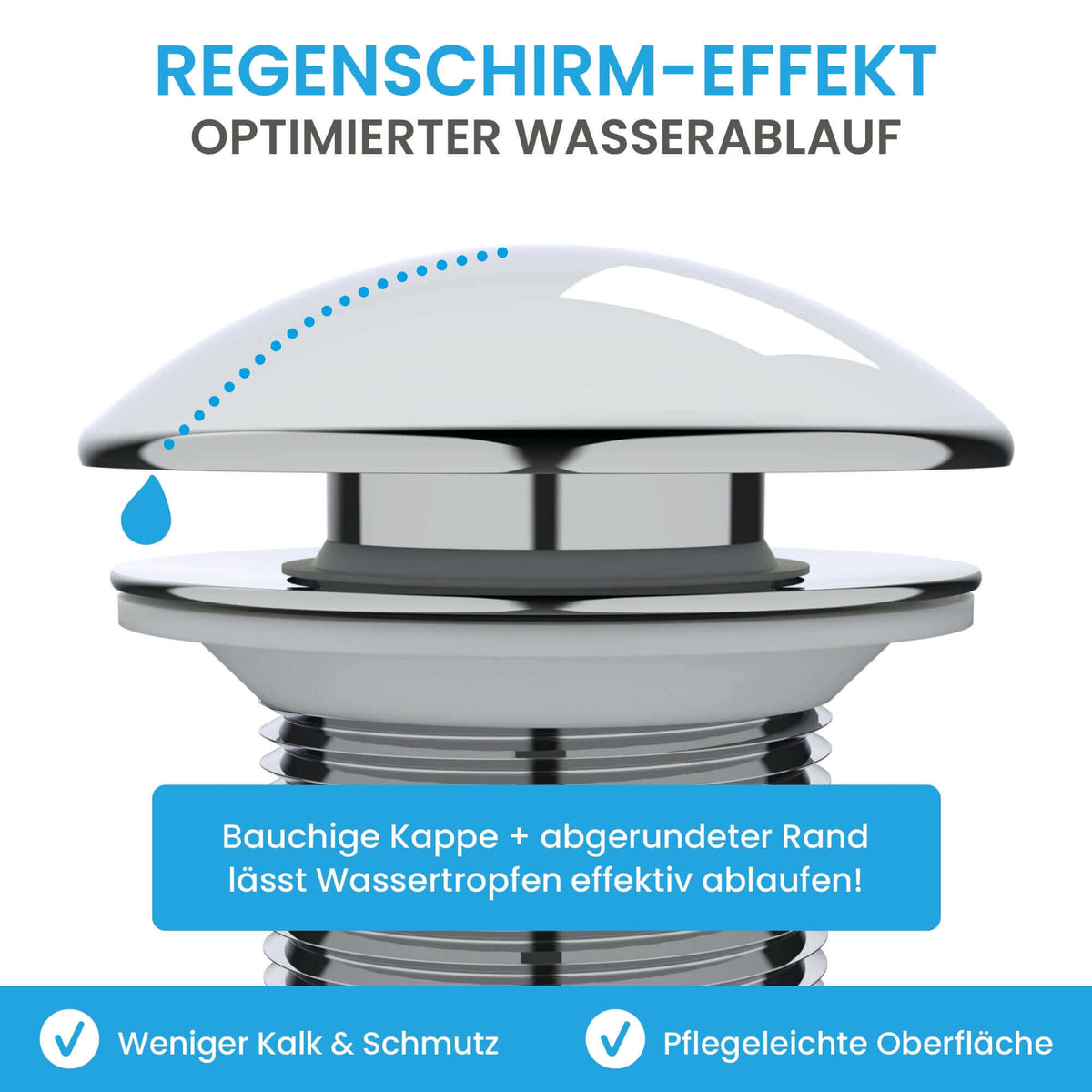 Design Ablaufgarnitur Pop-Up ohne Überlauf Bächlein