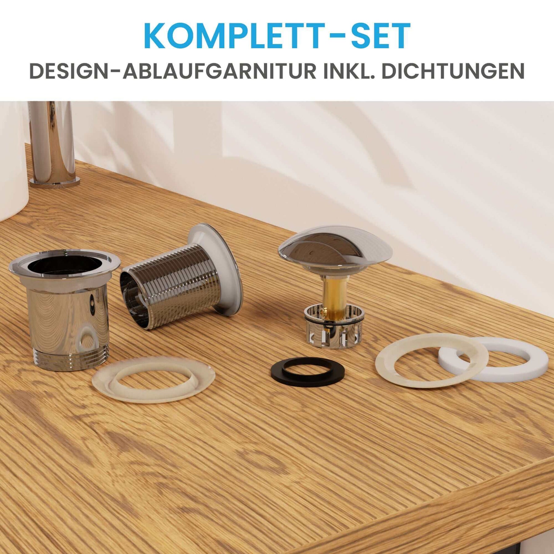 Design Ablaufgarnitur Pop-Up ohne Überlauf Bächlein