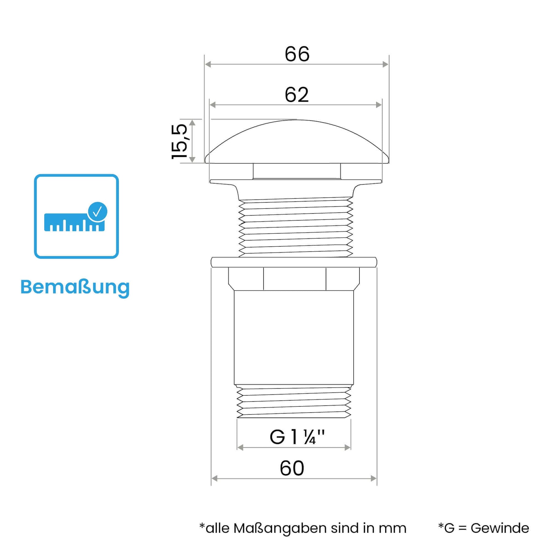 Design Ablaufgarnitur Pop-Up ohne Überlauf Bächlein
