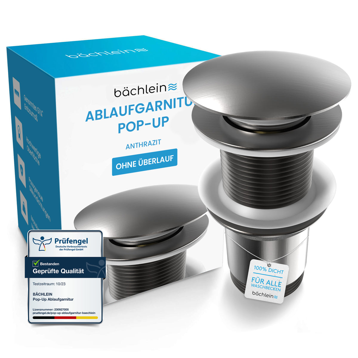 Ablaufgarnitur Pop-Up ohne Überlauf