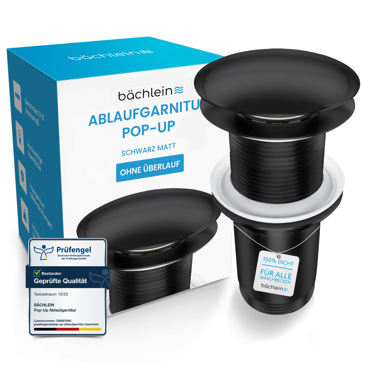 Ablaufgarnitur Pop-Up ohne Überlauf