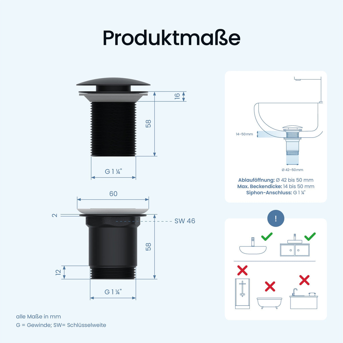Pop-Up-Ablaufgarnitur