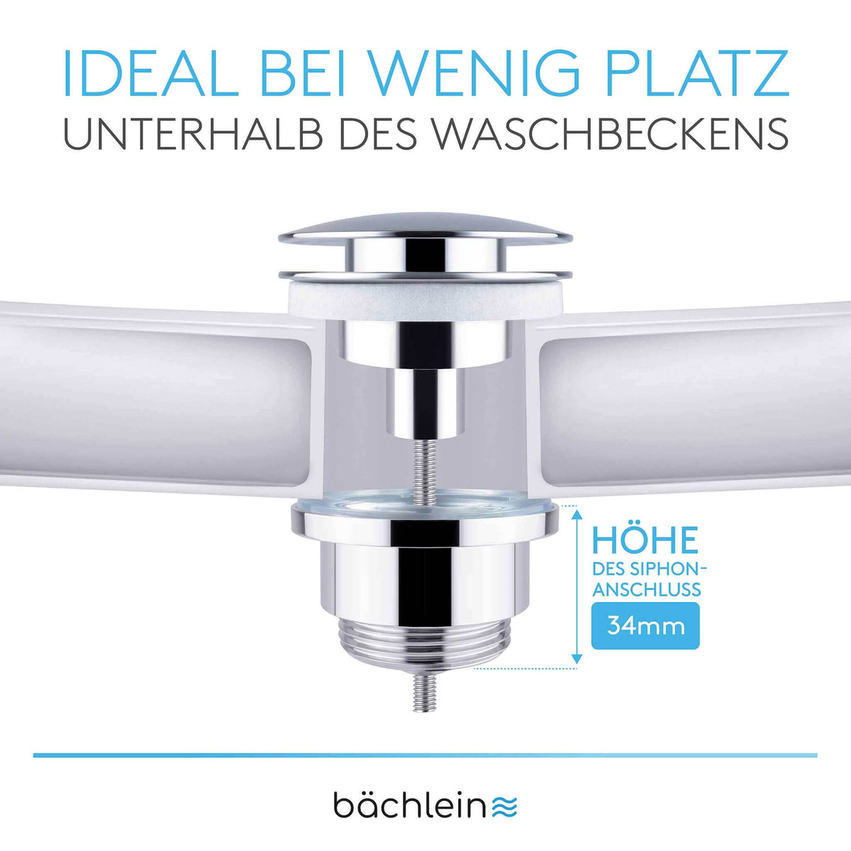 Ablaufgarnitur Pop-Up - platzsparend Bächlein