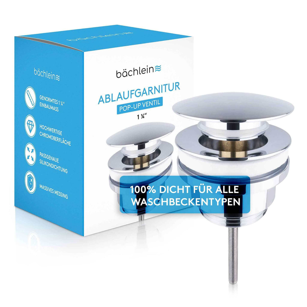 Ablaufgarnitur Pop-Up - platzsparend Bächlein