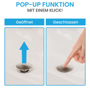 Ablaufgarnitur Pop-Up ohne Überlauf