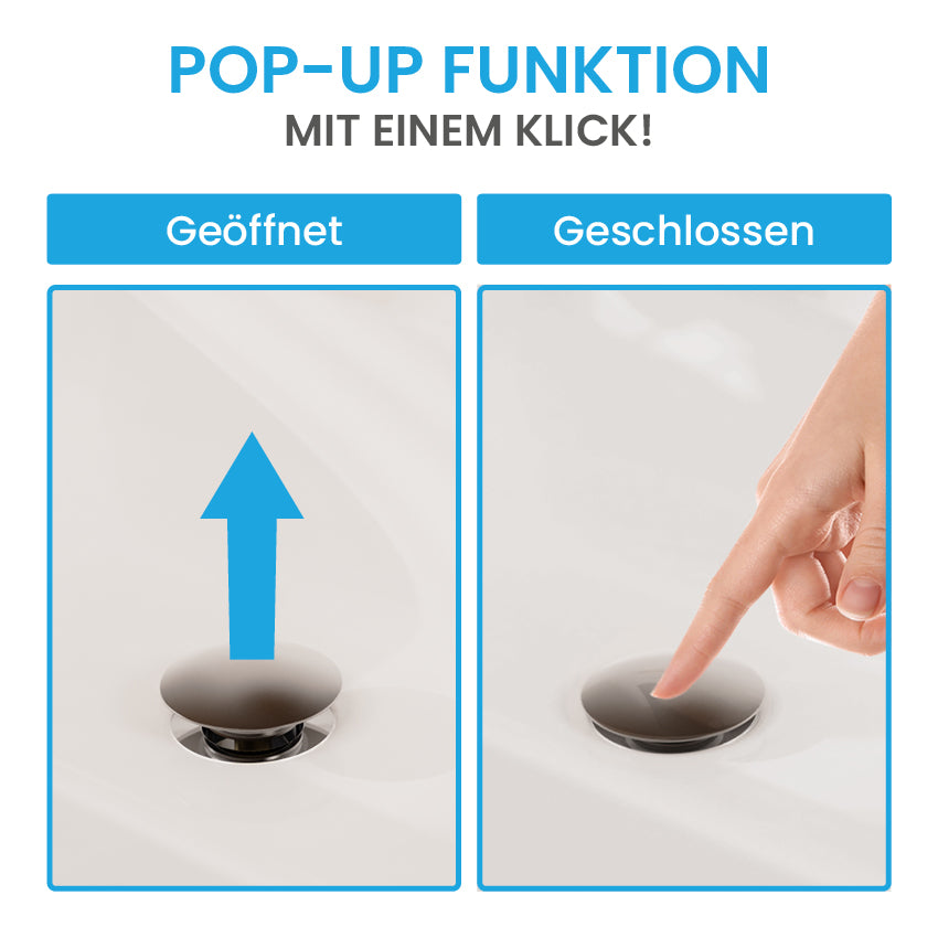 Ablaufgarnitur Pop-Up mit Überlauf
