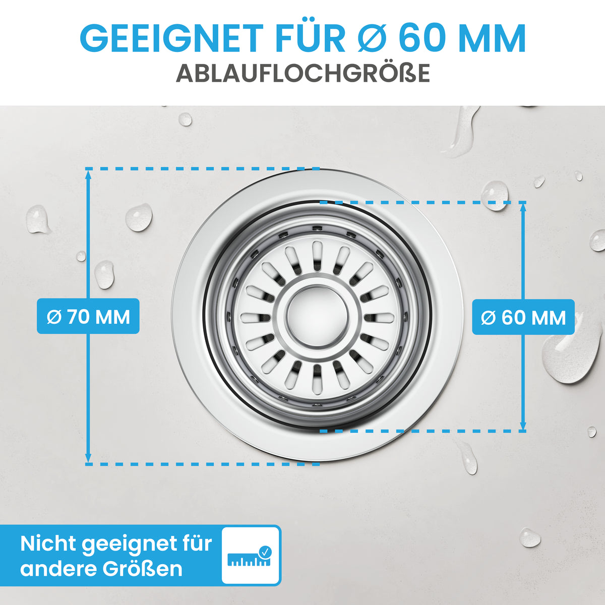 Ablaufgarnitur Pop-Up Spüle 70 mm