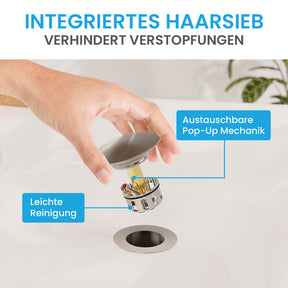 Ablaufgarnitur Pop-Up ohne Überlauf