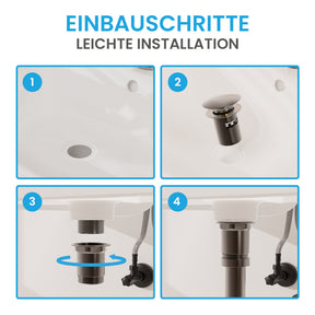 Ablaufgarnitur Pop-Up mit Überlauf