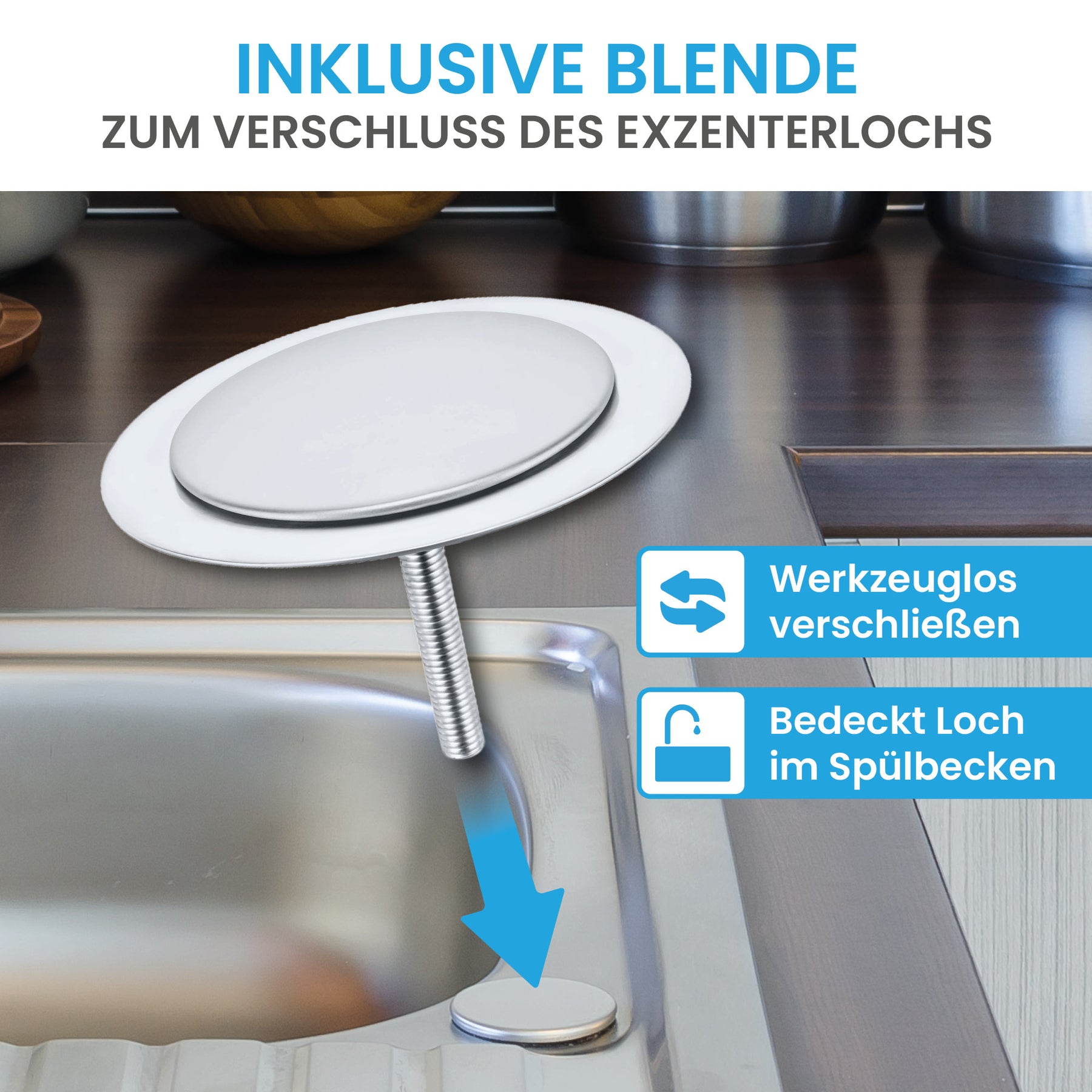 Ablaufgarnitur Pop-Up Spüle 114 mm