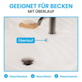 Ablaufgarnitur Pop-Up mit Überlauf