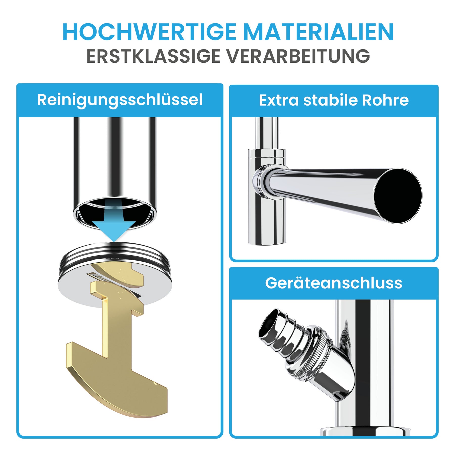 Design Siphon mit Geräteanschluss