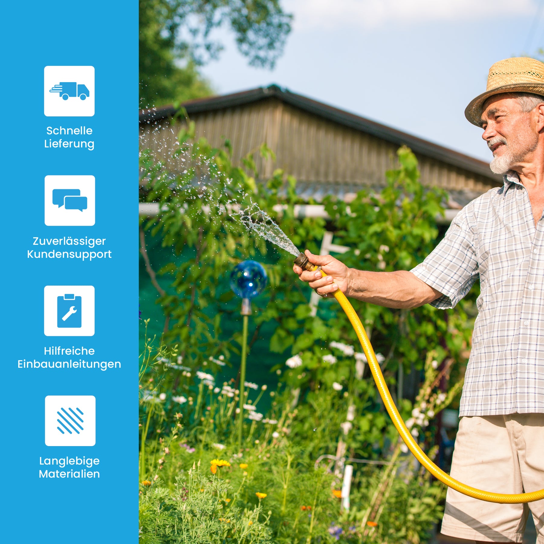 3-Wege-Verteiler mit Absperrhähnen