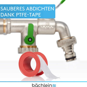 Doppel-Wasserhahn Garten - mit 1/2 Zoll Anschluss und 3/4 Zoll Adapter Bächlein