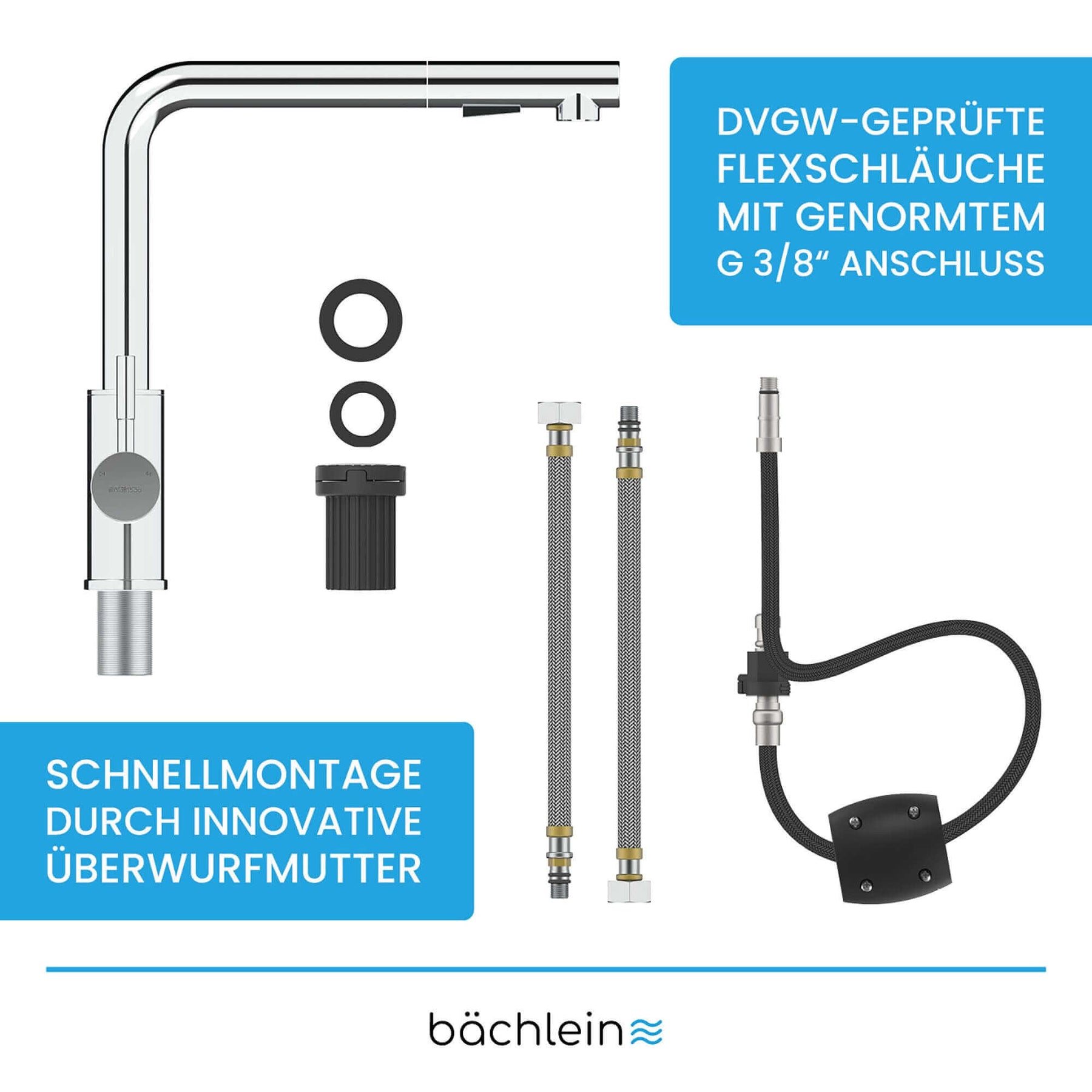 Küchenarmatur Varvaro - ausziehbar Bächlein