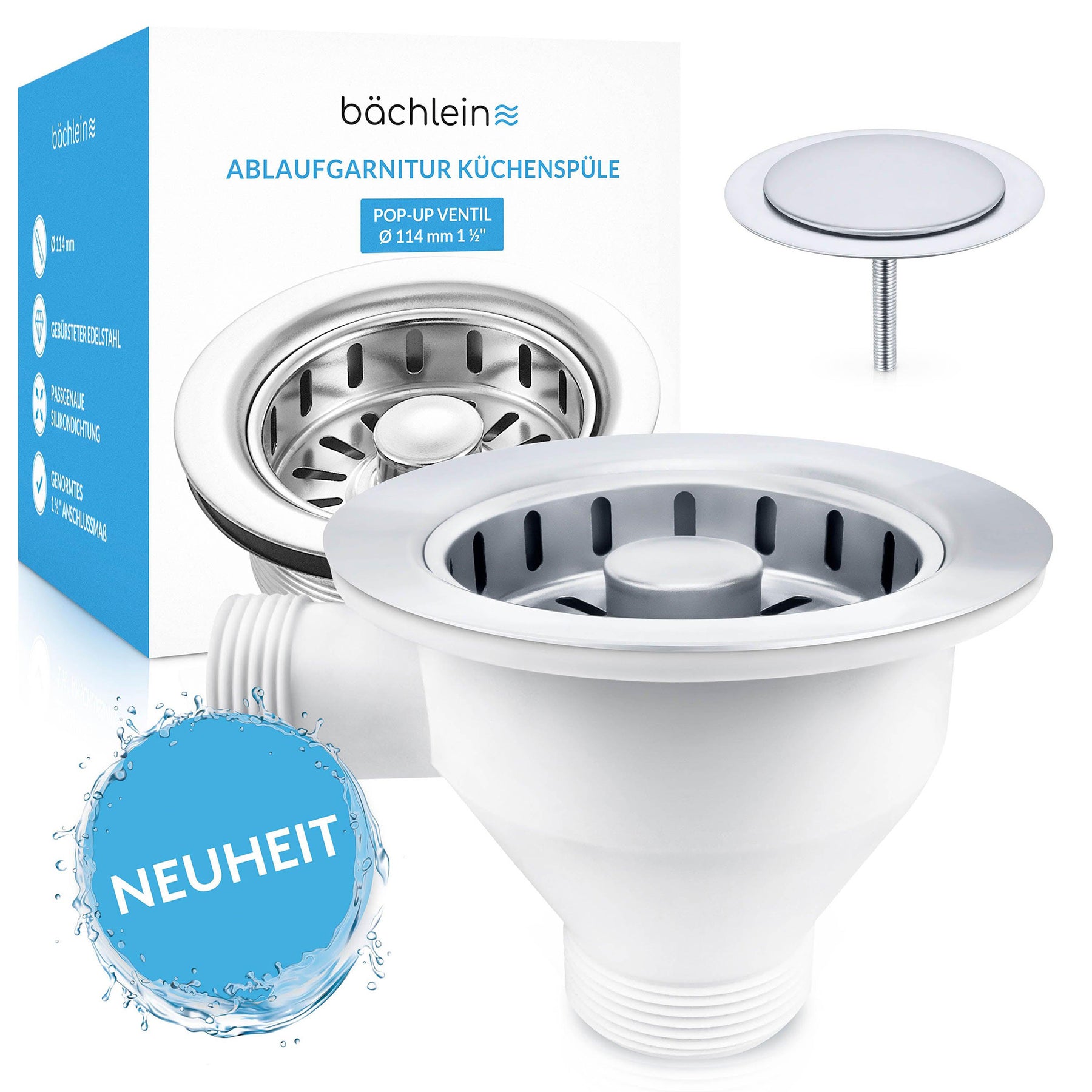 Ablaufgarnitur Pop-Up Spüle 114 mm