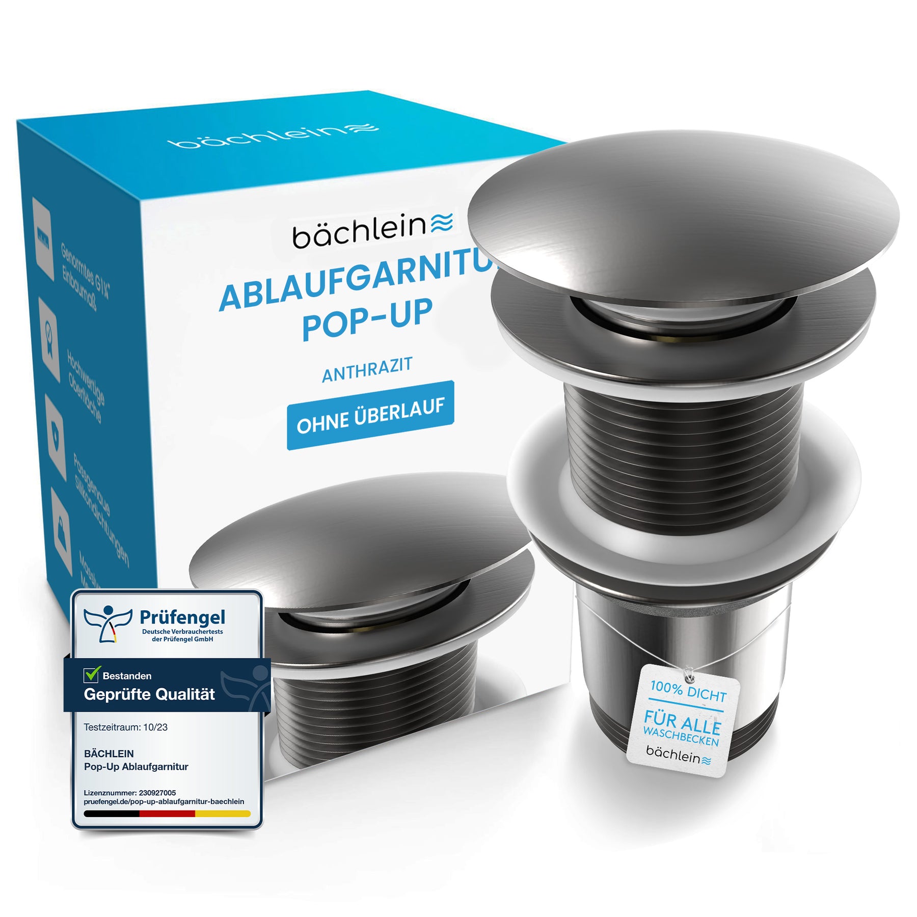 Ablaufgarnitur Pop-Up ohne Überlauf