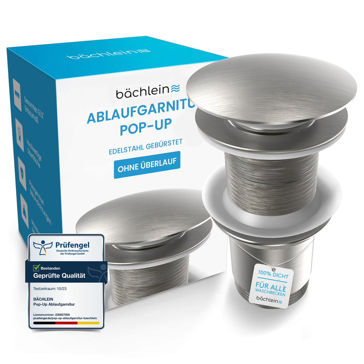 Ablaufgarnitur Pop-Up ohne Überlauf