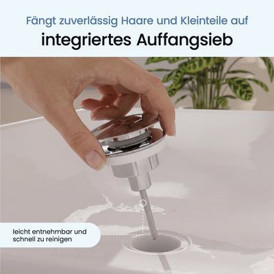 Pop-Up-Ablaufgarnitur platzsparend