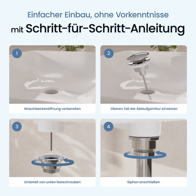 Pop-Up-Ablaufgarnitur platzsparend