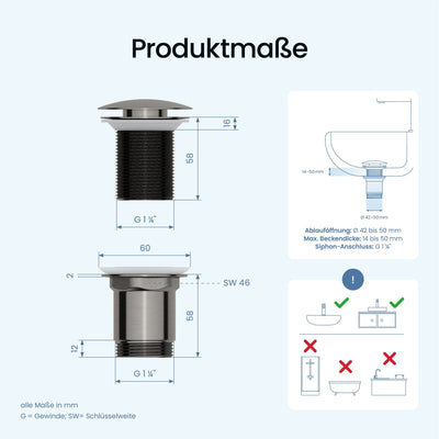 Pop-Up-Ablaufgarnitur