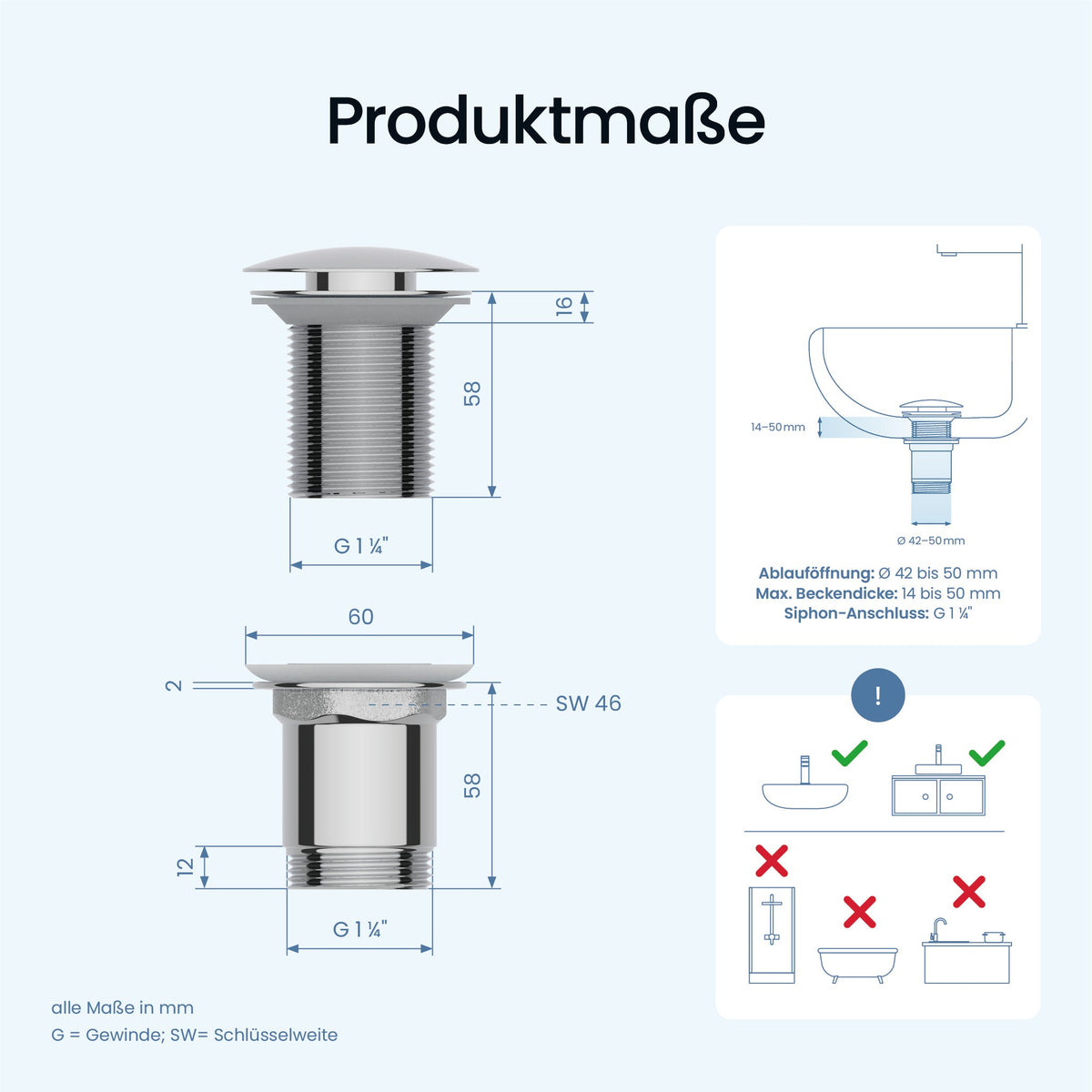 Pop-Up-Ablaufgarnitur