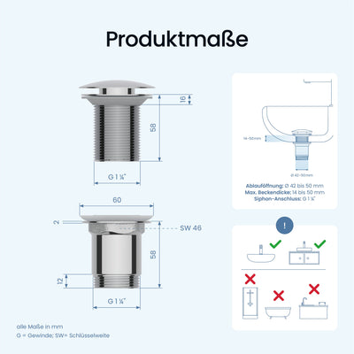 Pop-Up-Ablaufgarnitur