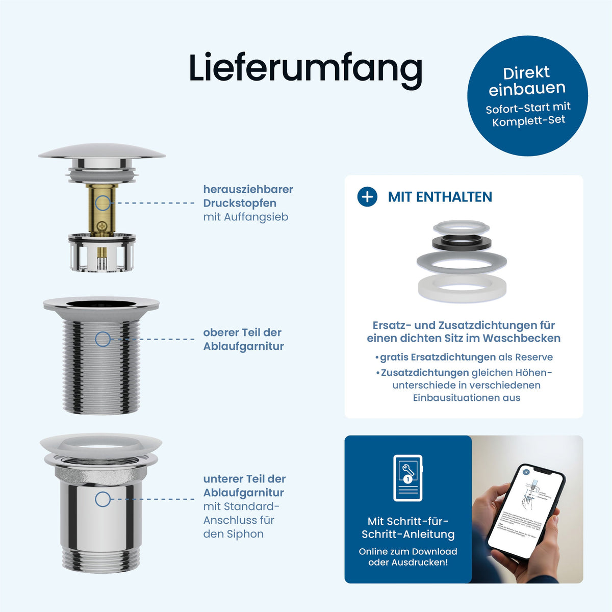 Pop-Up-Ablaufgarnitur