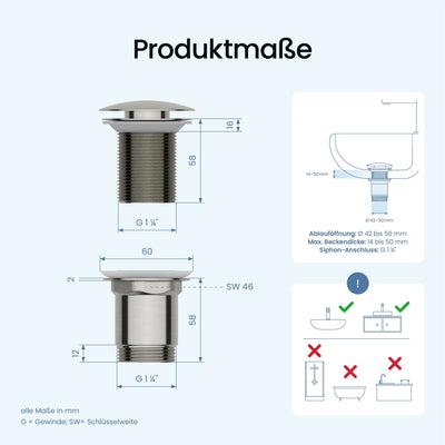 Pop-Up-Ablaufgarnitur