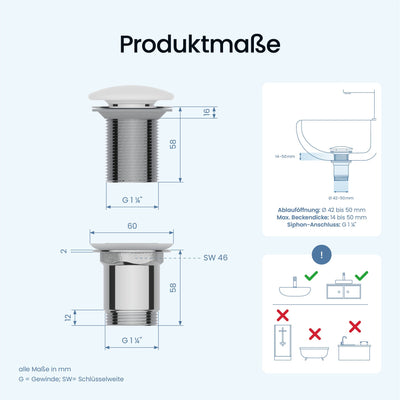 Pop-Up-Ablaufgarnitur