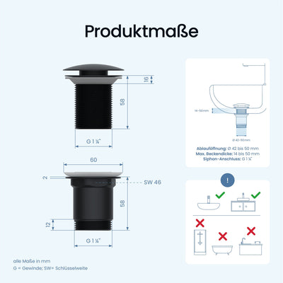 Pop-Up-Ablaufgarnitur