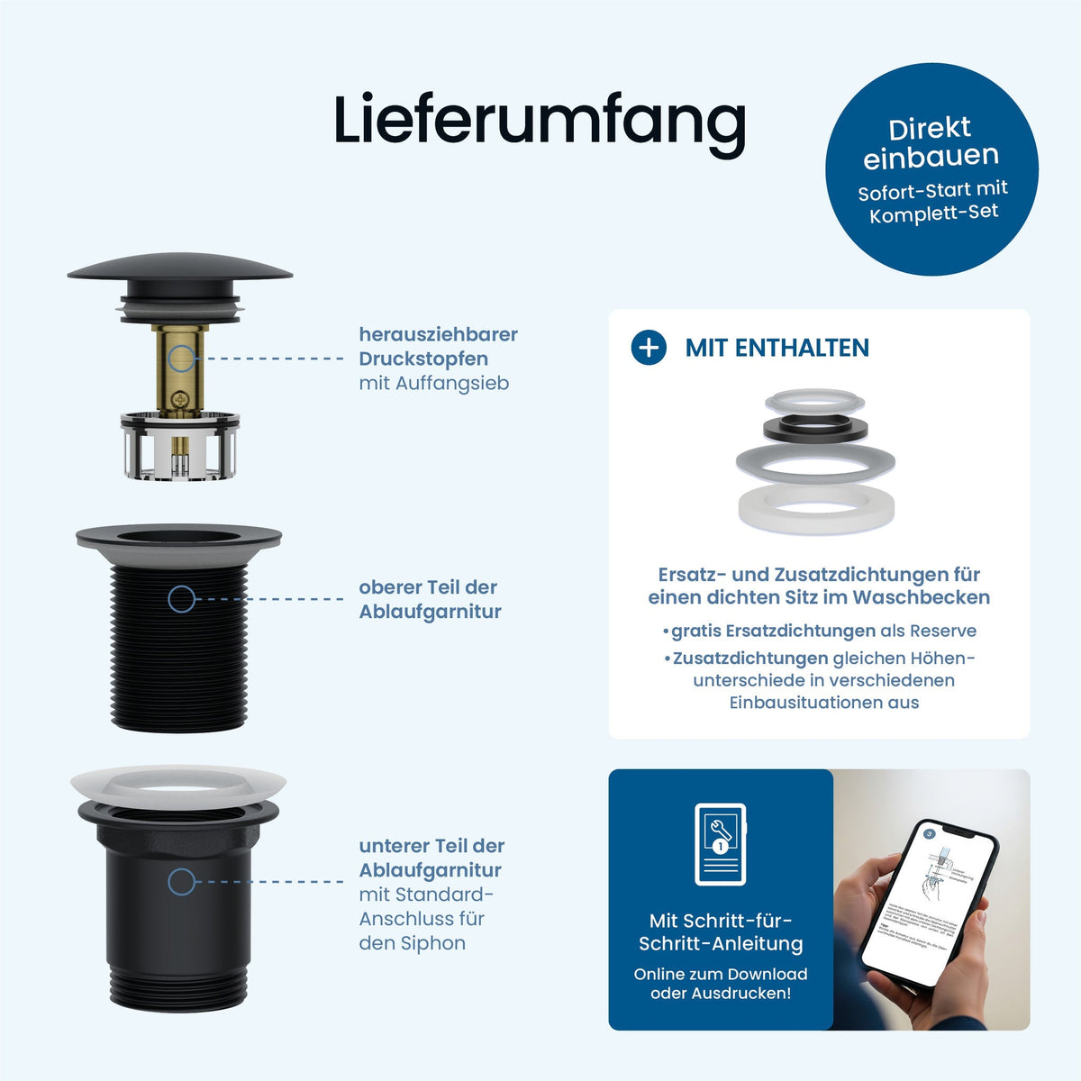 Pop-Up-Ablaufgarnitur