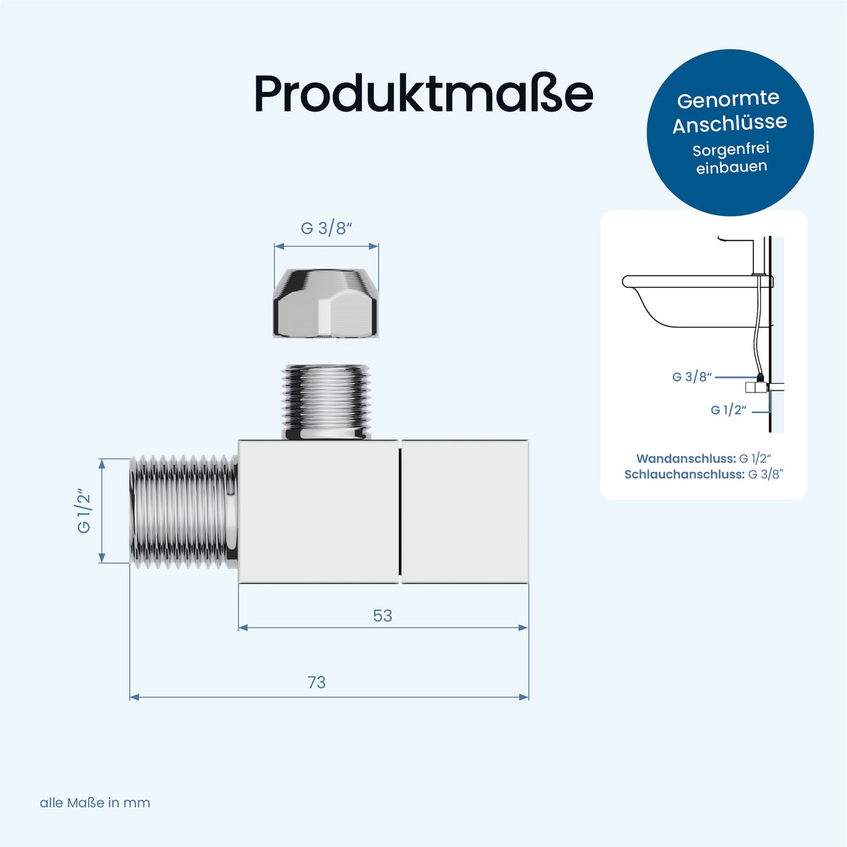 Eckventil-Set Kubus
