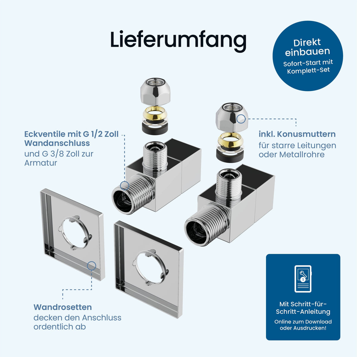 Eckventil-Set Kubus