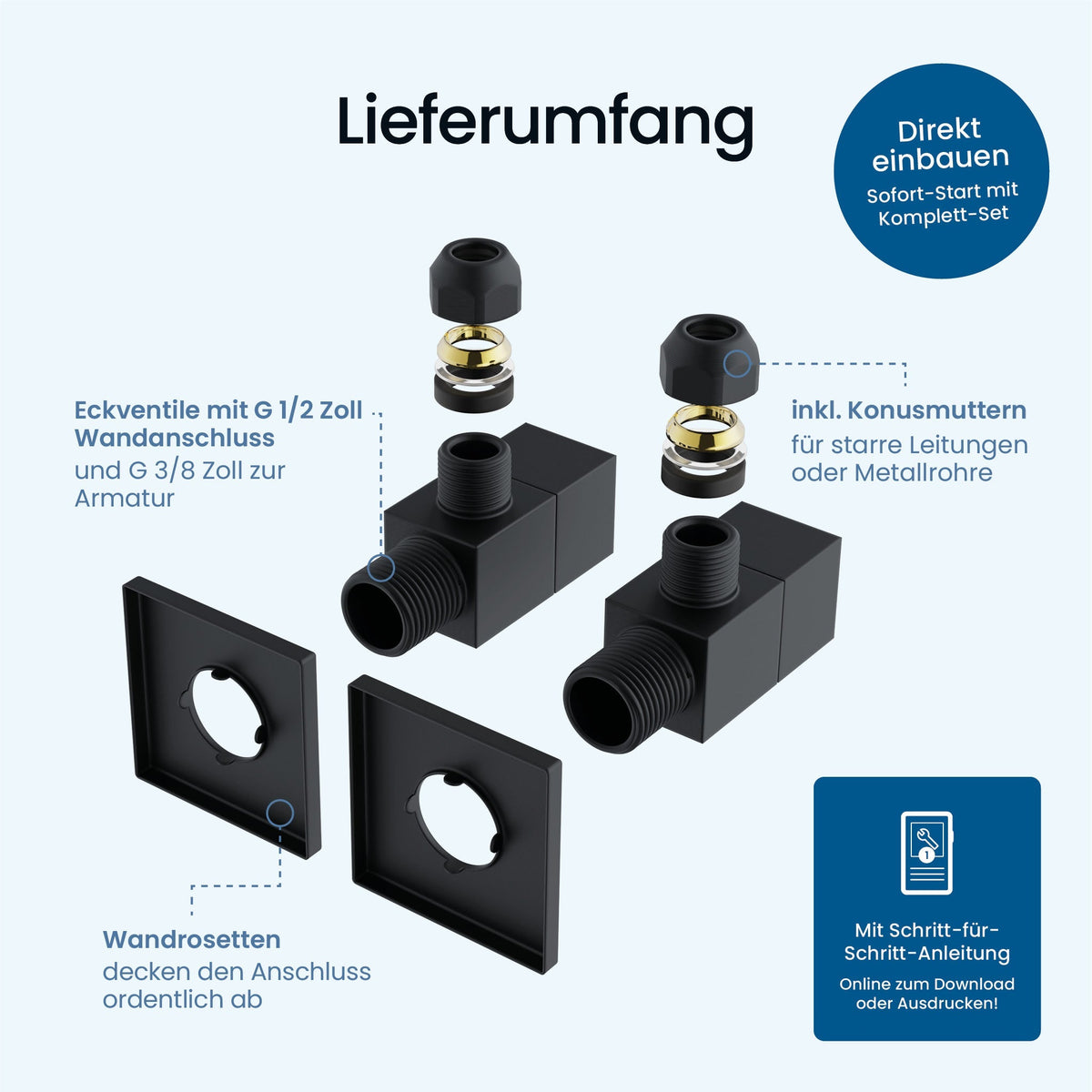 Eckventil-Set Kubus